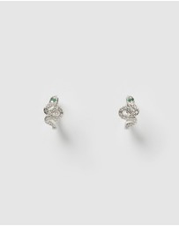 Izoa - Cobra Huggie Earrings Silver