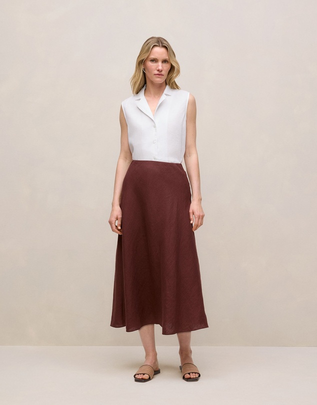 Trenery - Linen Sleeveless Shirt in White
