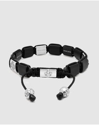 Nialaya Jewellery - The CZ Flatbead Collection - Black Onyx and Silver