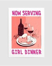 Olive et Oriel - Girl Dinner No 1 by Andreas Magnusson Art Print