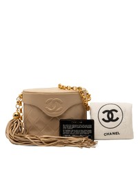 Pre-Loved by Azura Reborn - Pre-Loved CC Quilted Lambskin Tassel Chain Vanity Bag