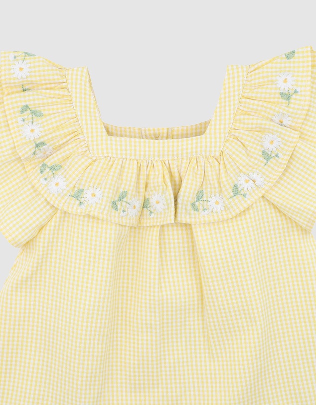 Bebe by Minihaha - Libby Check Dress With Embroidered Yoke - Babies