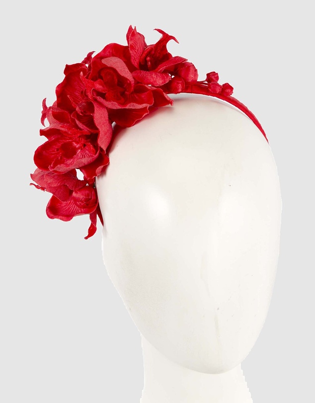 Max Alexander - Red Orchid Flower Fascinator