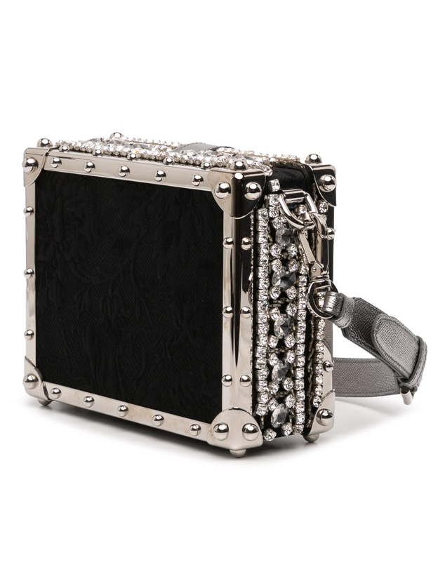 Pre-Loved by Azura Reborn - Pre-Loved Rhinestone Embellished Jacquard Dolce Box Bag