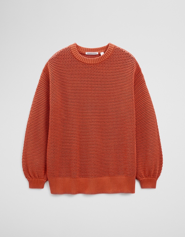 Country Road - Longsleeve Relaxed Crochet Knit