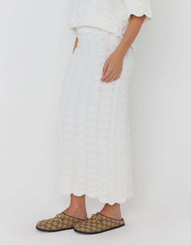 ALEXANDRA - Ratan Skirt White
