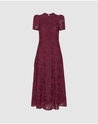 ROTATE - Flower Mesh Flared Dress