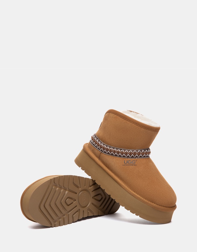 EVERAU - Australian Shepherd Ugg Fayle Platform Cow Suede Upper UGG Boots