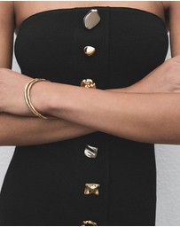 M.N.G - Strapless Dress With Jewel Buttons