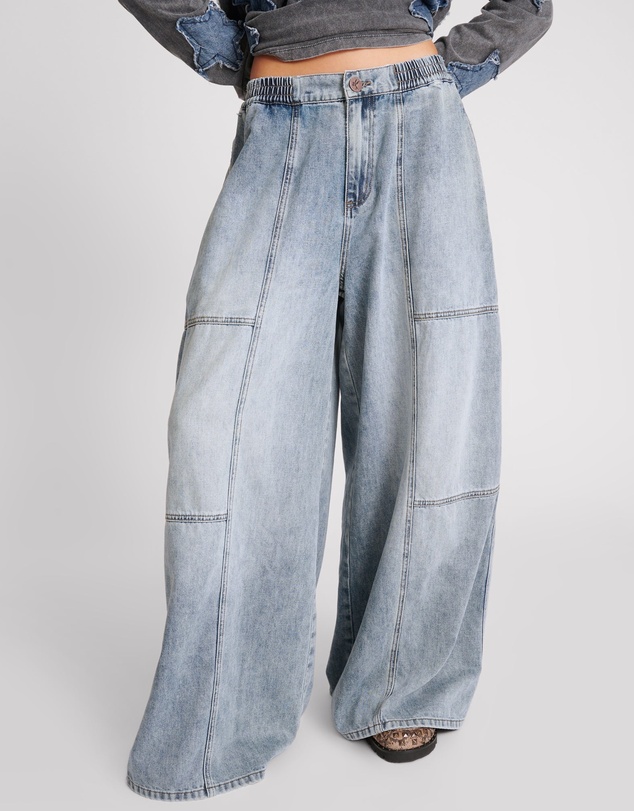 ONE TEASPOON - Blue Blossom Denim Palazzo Pants