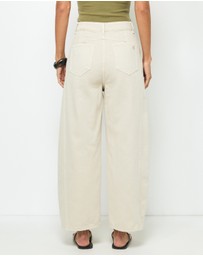 AERE - Mid Rise Barrel Leg Jeans