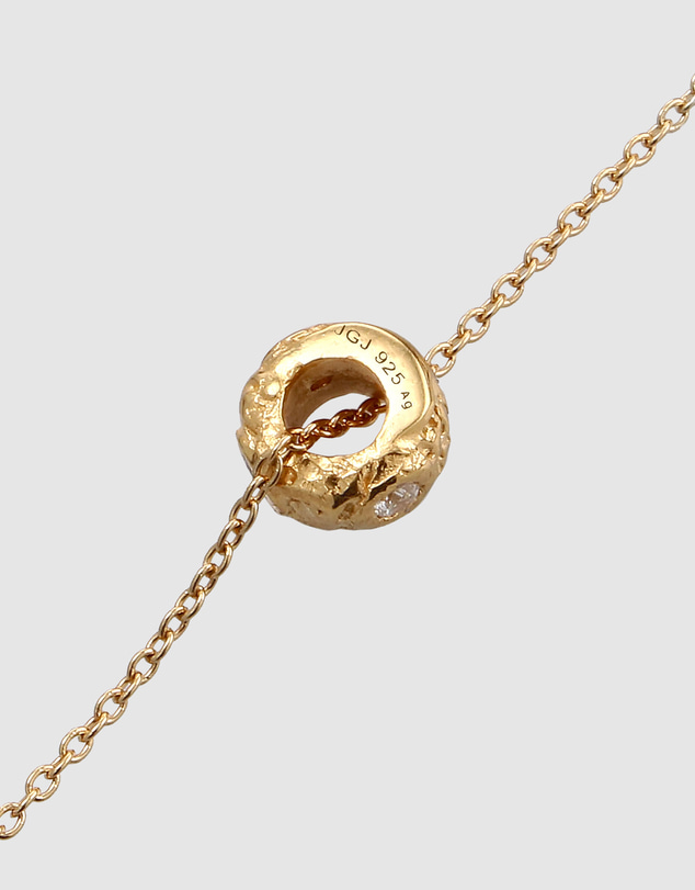 Elli Jewelry - Molten Zirconia Bead Necklace in Gold-Plated 925 Silver