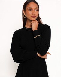 Petal & Pup - Gigi Long Sleeve Mini Dress - Black