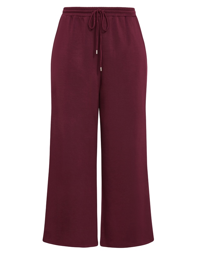 City Chic - Plus size Mae Wide Leg Jogger - dark cherry