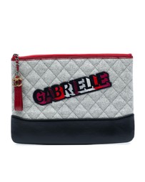 Pre-Loved by Azura Reborn - Pre-Loved Medium Quilted Wool and Calfskin Gabrielle O Case Clutch