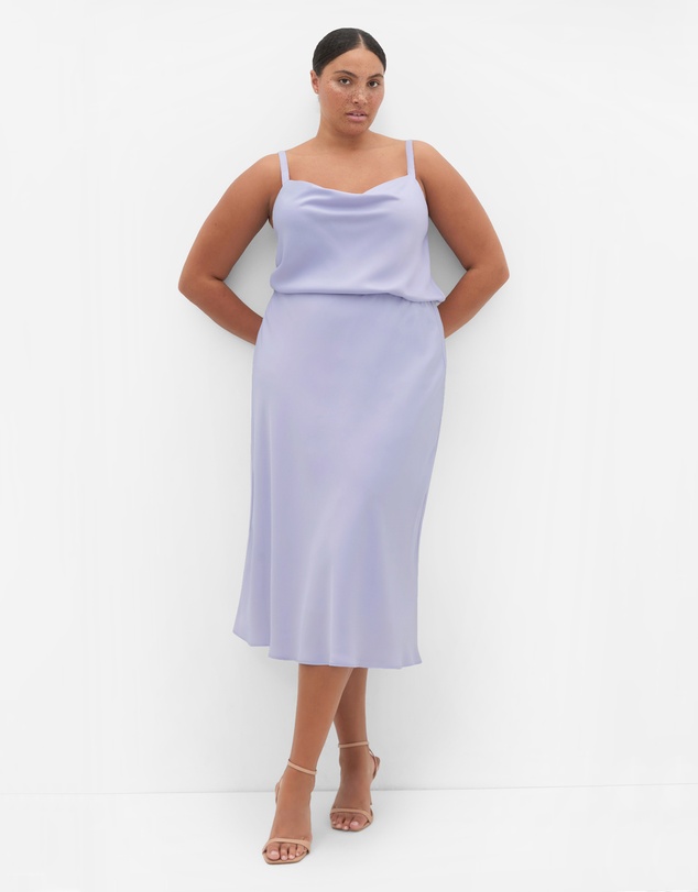City Chic - Plus size Cowl Neck Satin Cami - lilac