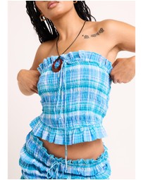 Subtitled - Laia Shirred Bandeau Top