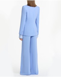 Carla Zampatti - Cornflower Crepe Long Line Jacket
