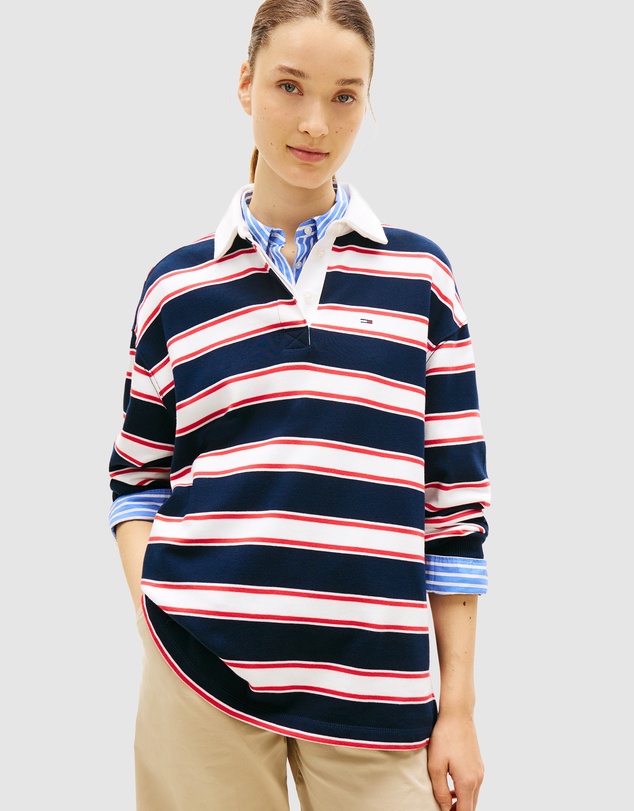 Tommy Jeans - Relaxed Sflag Stripe Rugby Polo