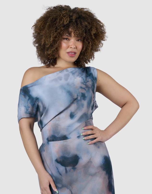 Sunday In The City - Phantom Maxi Satin Dress