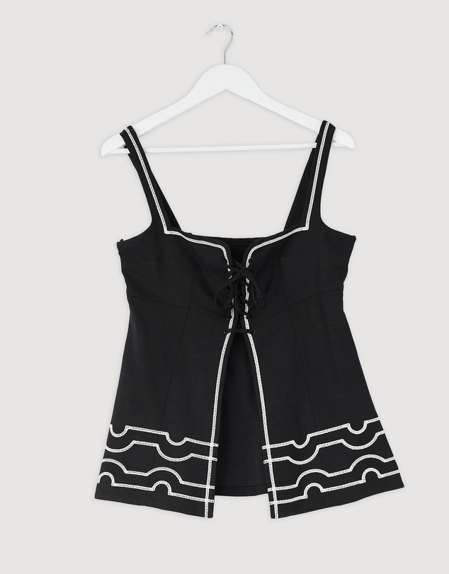 Revibe - Repaired BY JOHNNY. Paradise Lace Up Camisole - AU 12
