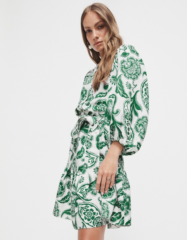 Witchery - Gathered Print Mini Dress