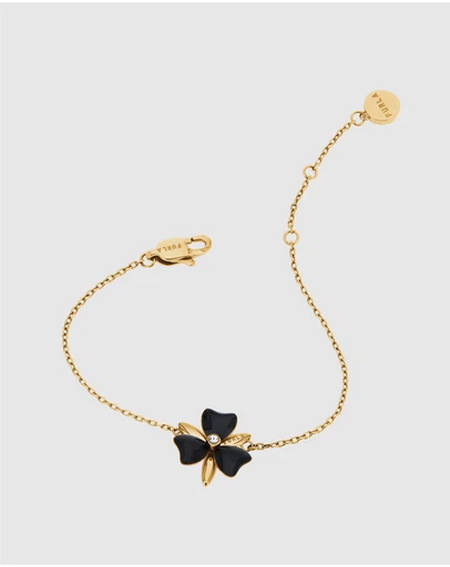 Furla - Flora Gold-Tone & Black Enamel Bracelet