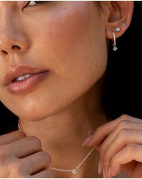 Dower & Hall - Women's 3mm Aquamarine Dewdrop Studs In Sterling Silver
