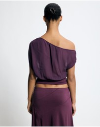 Lover - Mira Jersey And Georgette Asymmetric Top