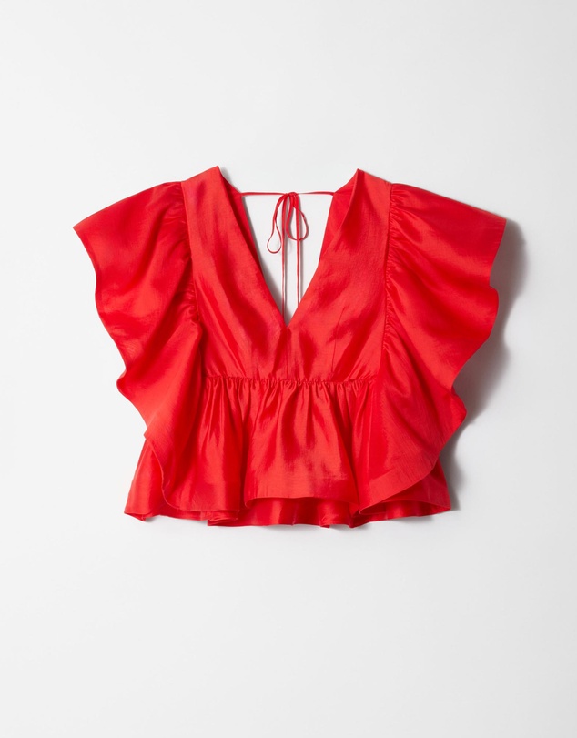 & Other Stories - Ruffle V-Neck Blouse