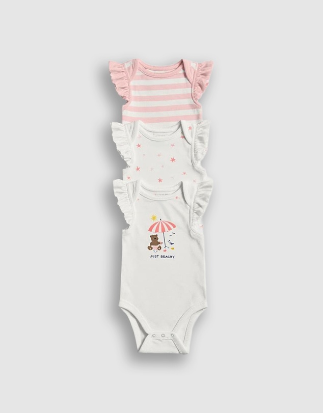 GAP - 3-Pack SL Ruffle Jersey Bodysuit - Babies