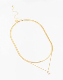 Lovisa - Gold Plated Baguette Snake Pendant Layered Necklace