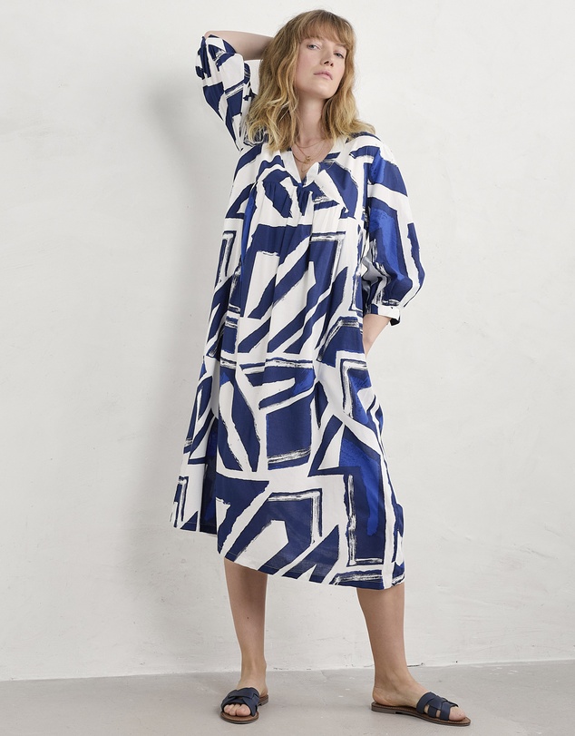 Seasalt - Seasalt Cornwall Harbour Sails Chalk Earth Colours Dress