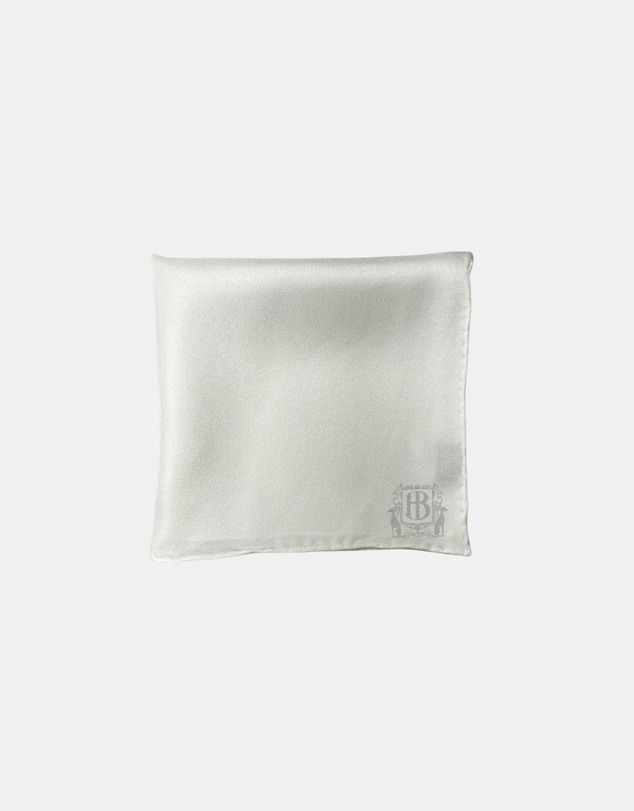 Henry Bucks - HENRY BUCKS Plain Crest Pocket Square WHITE