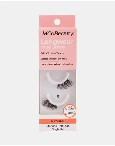 MCoBeauty - Longwear False Lashes Natual Half Lash Single Set - Monaco