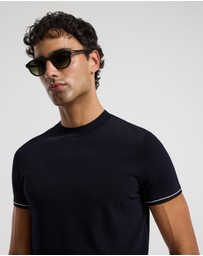 Calibre - Stripe Cuff Tech T-shirt Navy