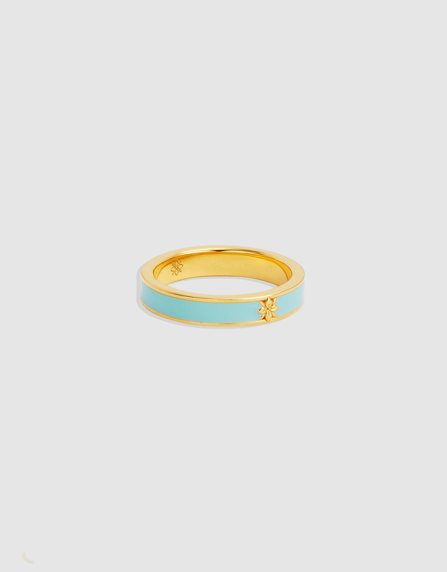 By Charlotte - Born to Bloom Enamel Ring - Cloud Blue