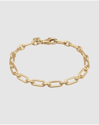 Kuzzoi - ICONIC EXCLUSIVE - Bracelet Male Link Chain 925 Sterling Silver Gold Plated