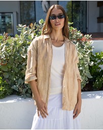CAMIXA - Exalina Oversized Crinkle Linen Shirt
