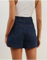 Atmos&Here - Devon Pleated Denim Shorts