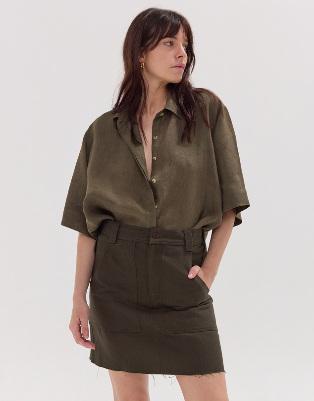 Cloth & Co. - The Short Element Skirt | Dark Olive