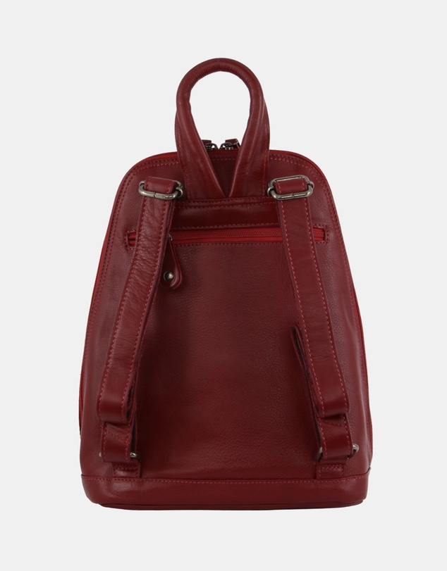 Milleni - Milleni Ladies Genuine Leather Twin Zip Backpack