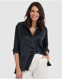 CAMIXA - Soie Satin Oversized Silk Shirt