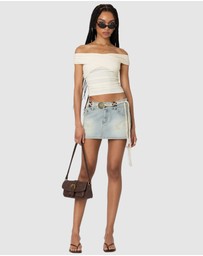 EDIKTED - Crisscross Off Shoulder Top