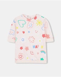 Billieblush - Graphic Print Fleece Sweater Dress - Babies