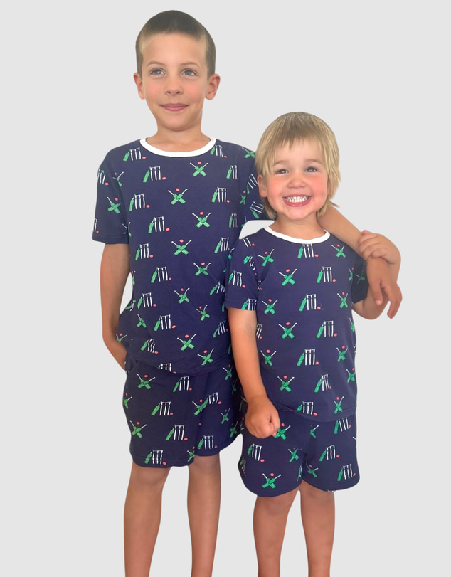 Sant And Abel - Kids Cricket Navy Short PJ Set