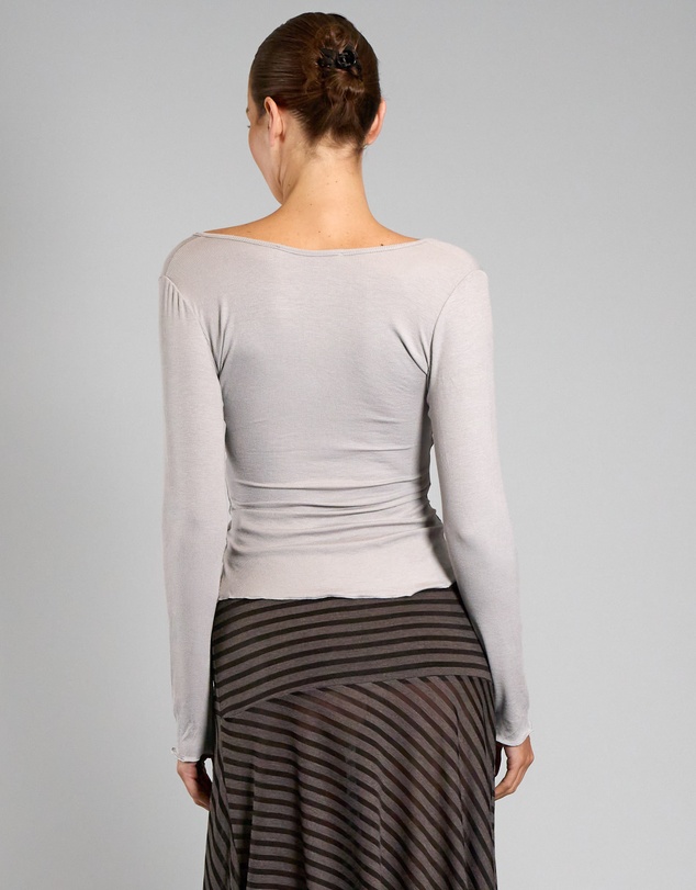 Love and Nostalgia - Rosie Rib Top - Grey