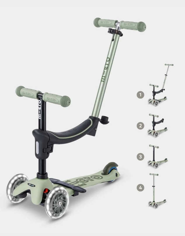 Micro Scooters - Micro Mini2Grow Deluxe All-In-One Scooter LED