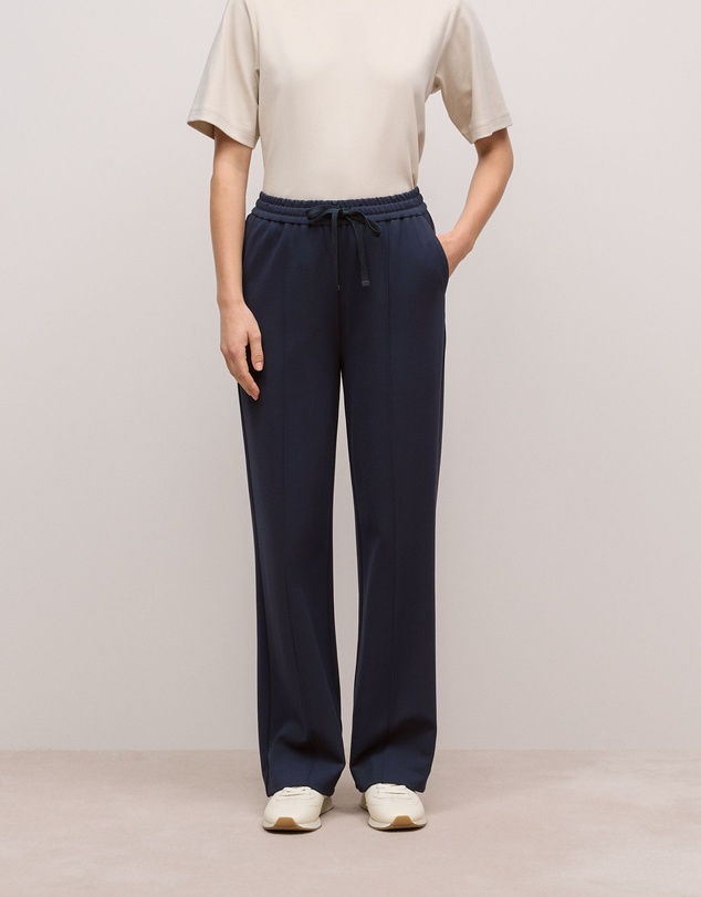 Trenery - Ponte Pintucked Wide Leg Pant in Night Sky