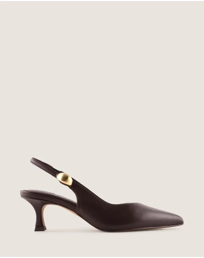 Shelly Shen - Gracie Low Heels Brown Leather